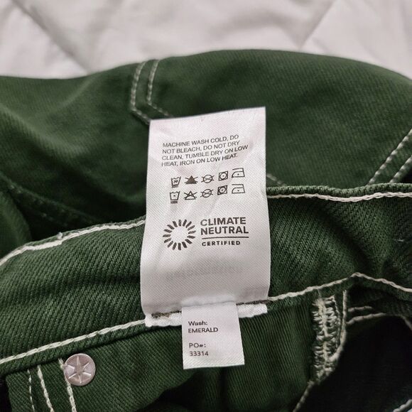 Reformation Jeans 24 Emerald Green Cowboy High-Rise Straight Organic Cotton - Picture 6 of 10